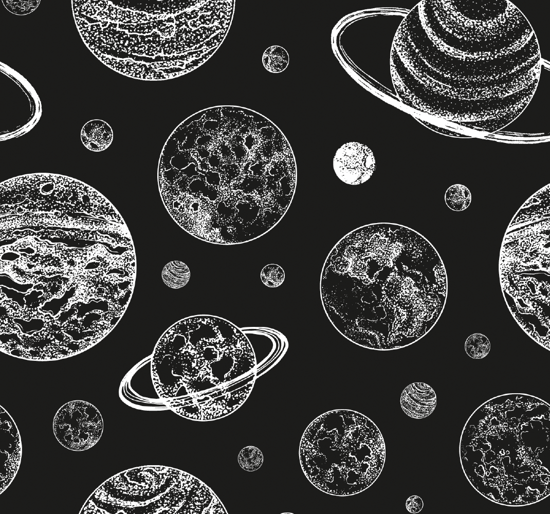 Star vinyl rug in black and white space - TenStickers