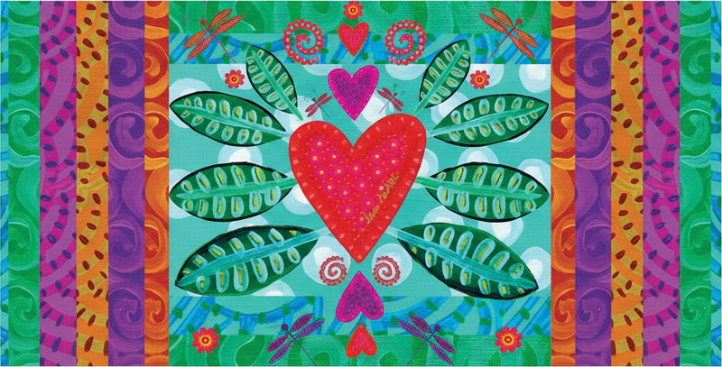 Living room vinyl rug in colorful red heart - TenStickers