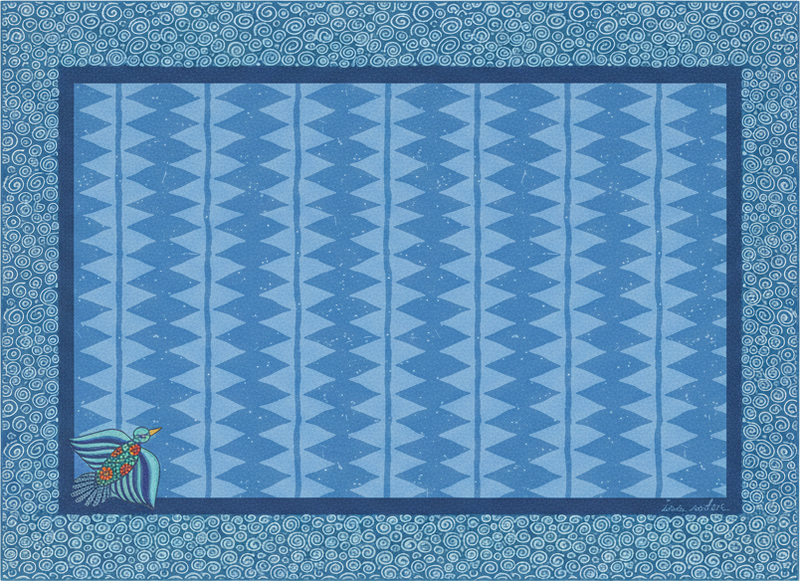 Living room vinyl rug with blue bird design - TenStickers