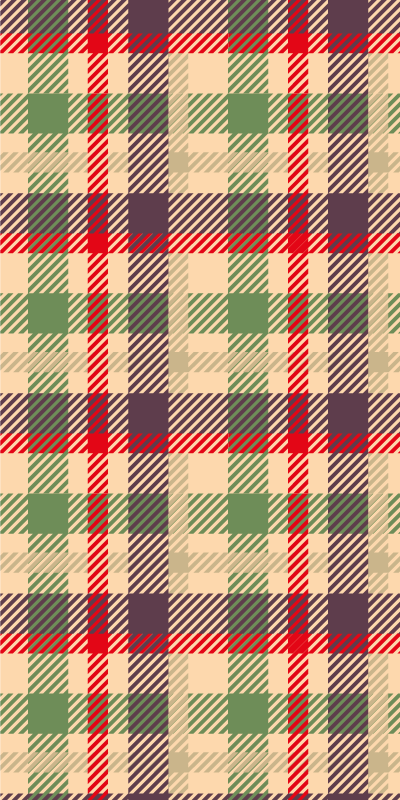 Christmas vinyl rug in red and green tartan - TenStickers