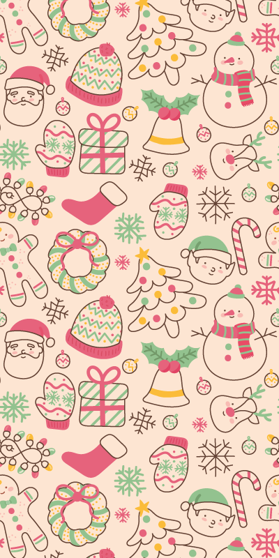 Christmas vinyl rug with festive fairy lights - TenStickers