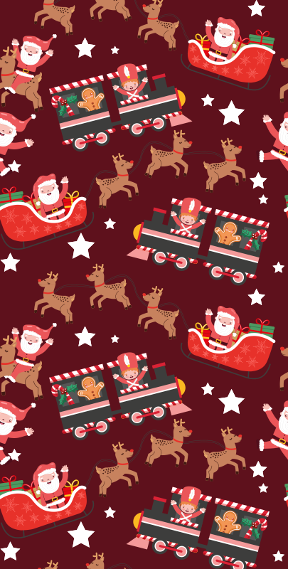 Christmas vinyl rug santa claus sleigh design - TenStickers
