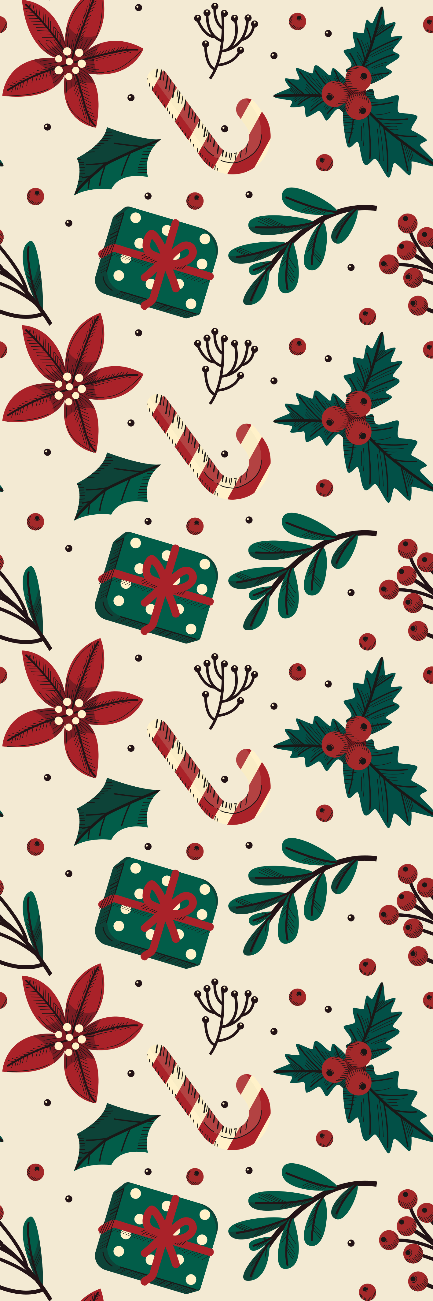 Christmas vinyl rug in green and red vintage design - TenStickers