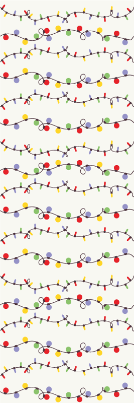 Christmas vinyl rug colorful holiday lights - TenStickers