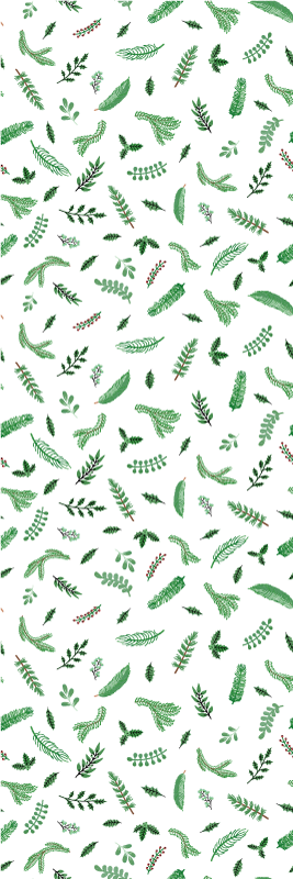 Christmas vinyl rug with leaf pattern decor - TenStickers