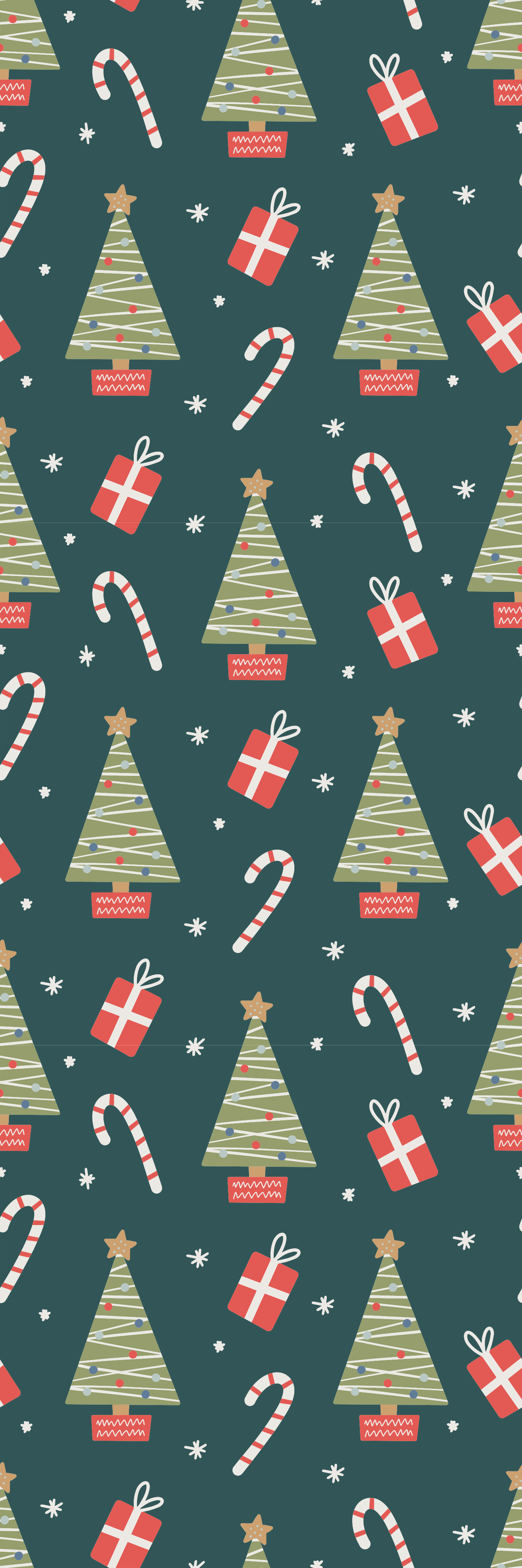 Christmas vinyl rug with vibrant trees and gifts - TenStickers