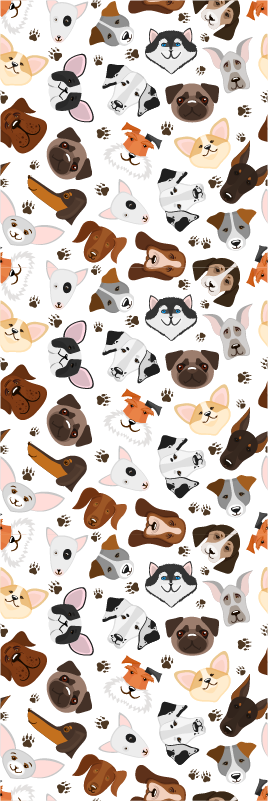Bedroom vinyl rug with dog breed heads - TenStickers