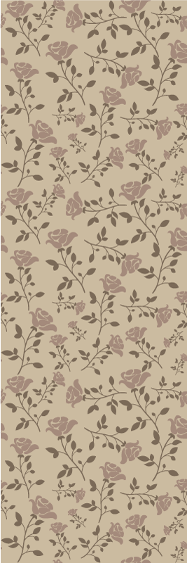 Bedroom vinyl rug in brown vintage rose pattern - TenStickers