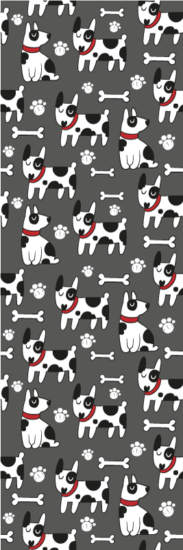 Fantastic black and white dog bedroom vinyl rug - TenStickers