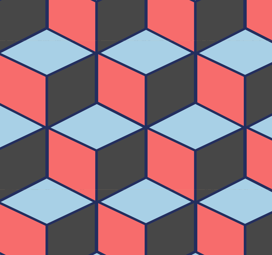 Bedroom vinyl rug with 3d geometric squares - TenStickers