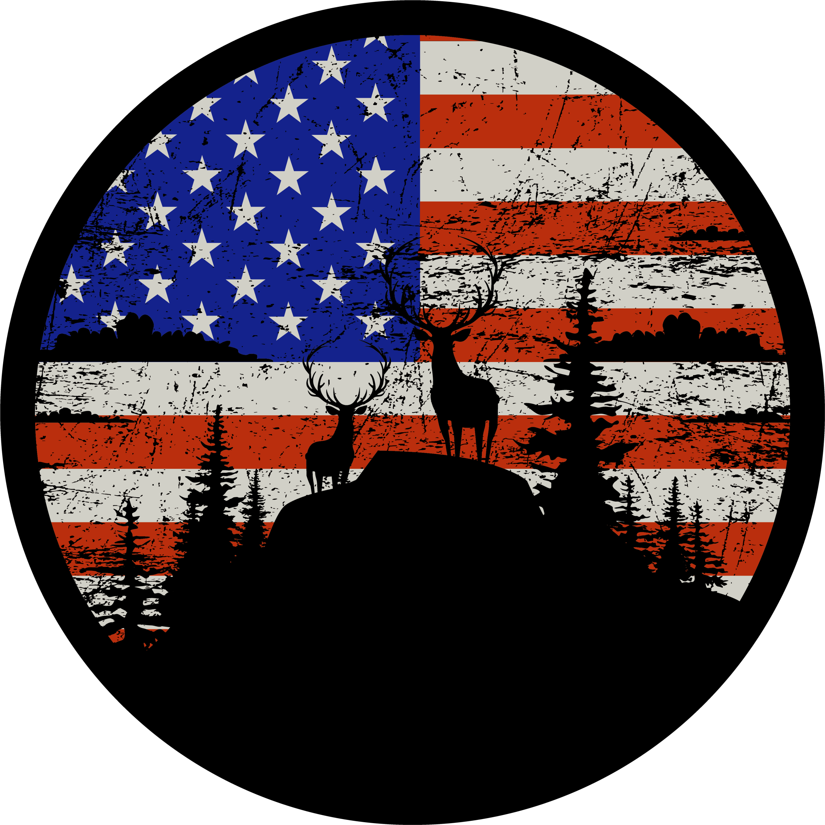 Nature vinyl rug american flag mountain outline - TenStickers