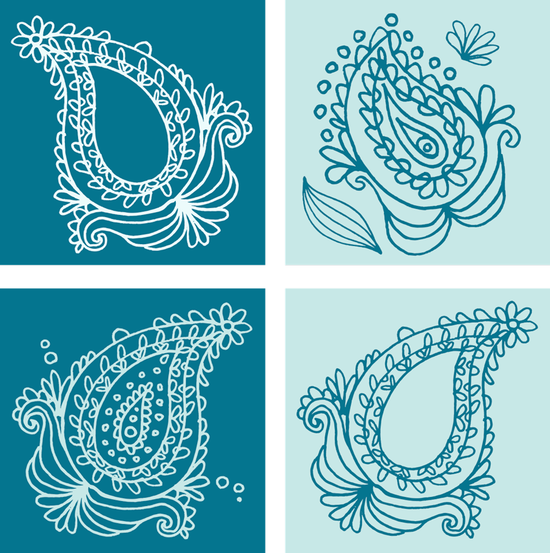 Nature vinyl rug paisley pattern design - TenStickers