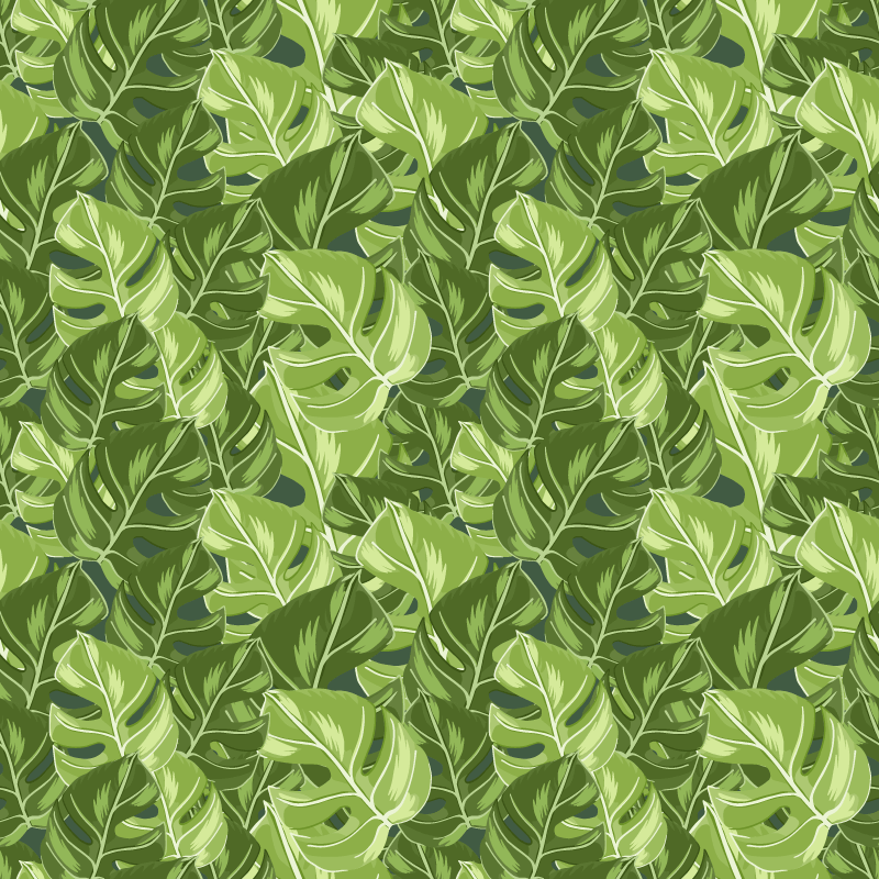 Nature vinyl rug with lush leaf designs - TenStickers