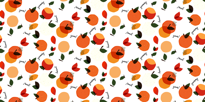 Nature vinyl rug fruit inspired design - TenStickers
