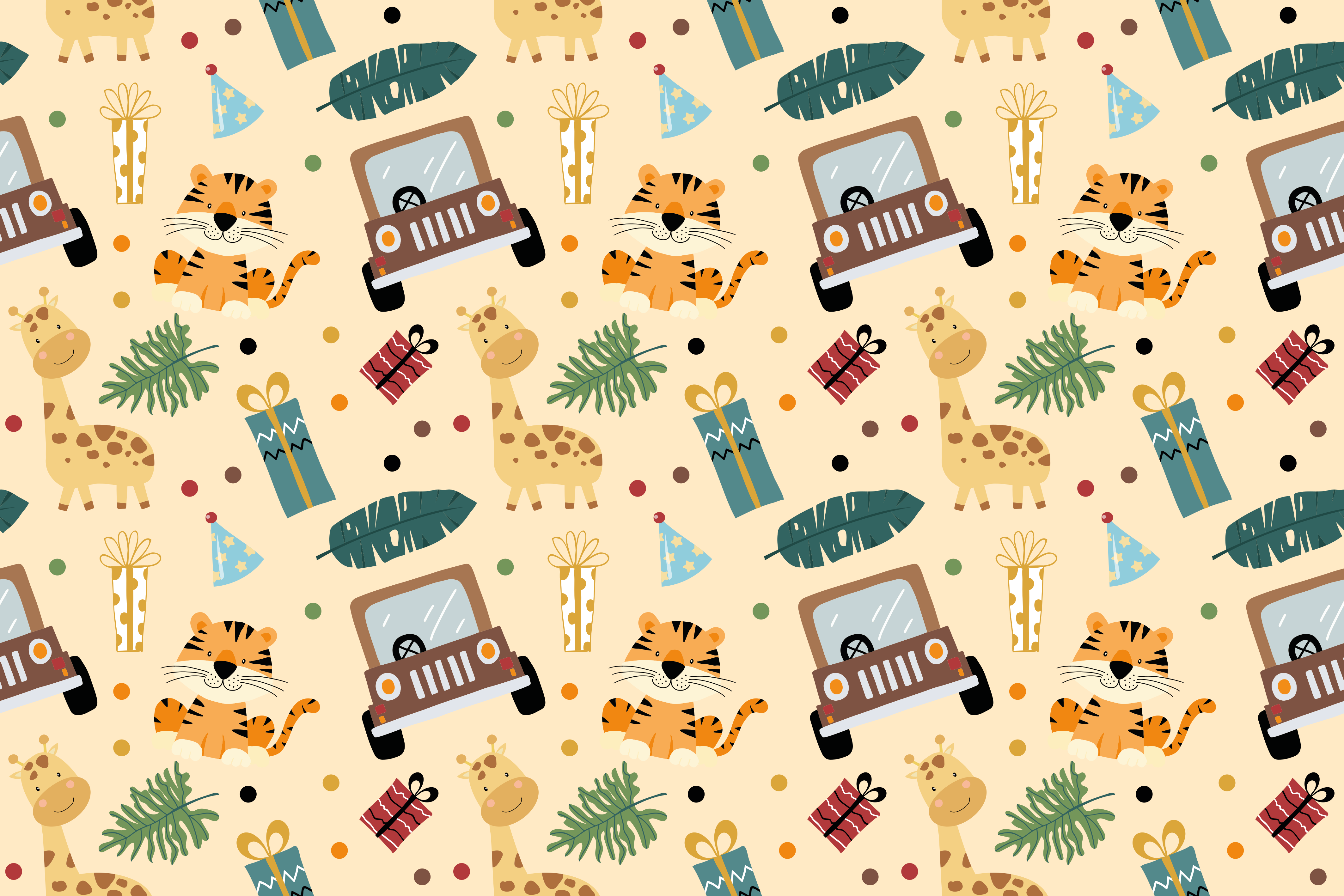 Nature vinyl rug playful safari designs - TenStickers