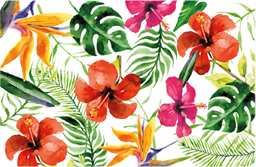 Flower vinyl rug portable monstera deliciosa stickers - TenStickers