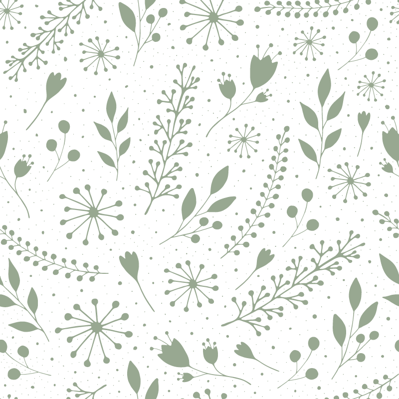 Flower vinyl rug with leafy flower design - TenStickers
