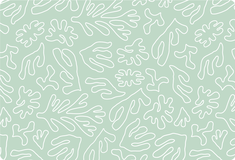 Flower vinyl rug green inspired by seaweed - TenStickers