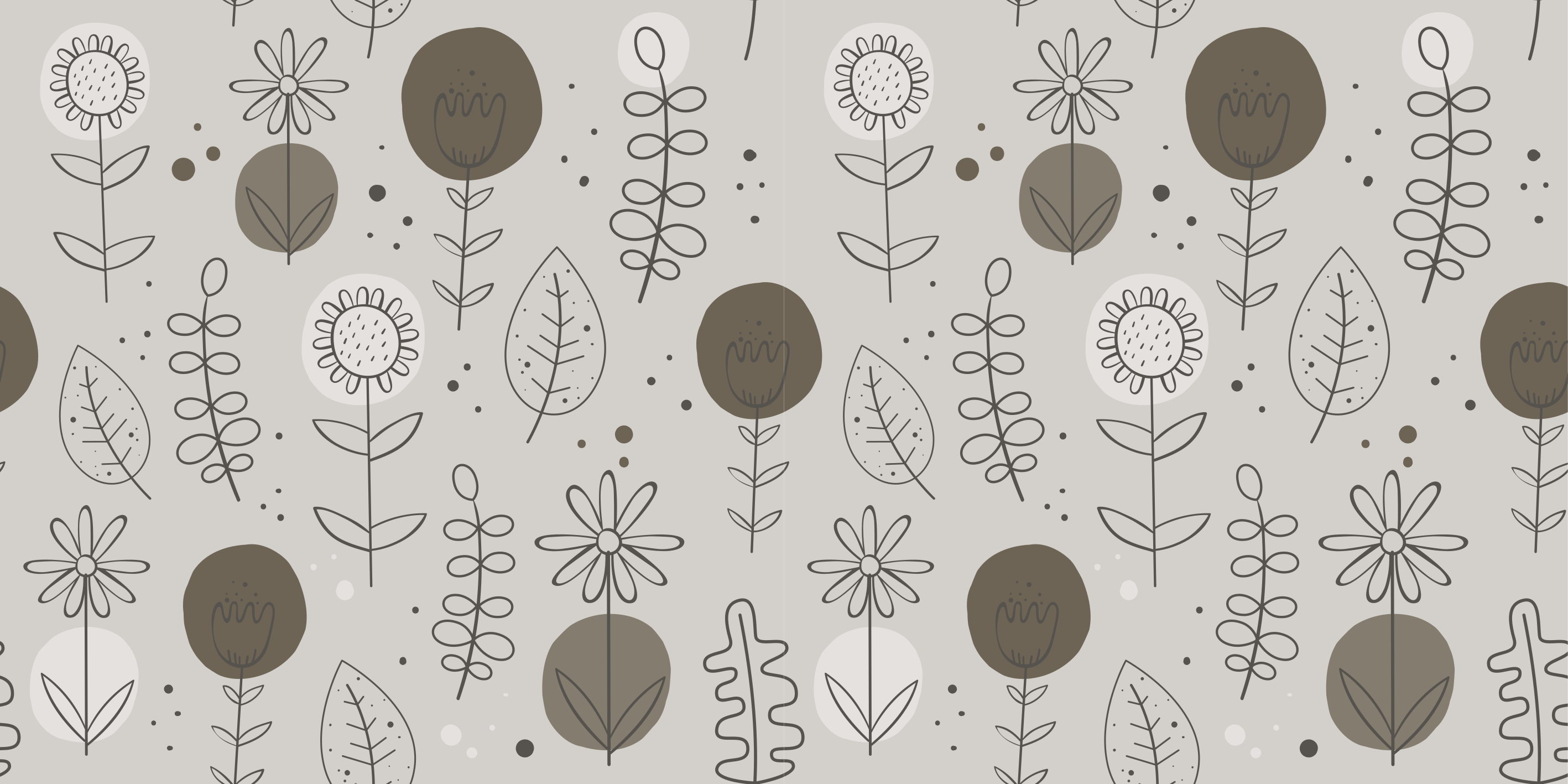 Flower vinyl rug in earthy natural colors - TenStickers