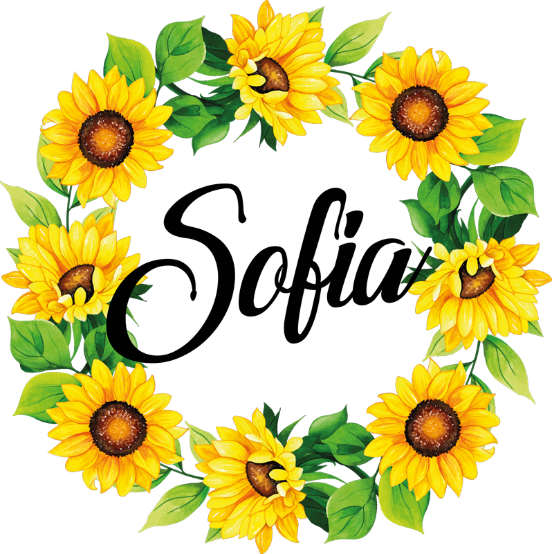 Flower vinyl rug with summer floral crown design - TenStickers