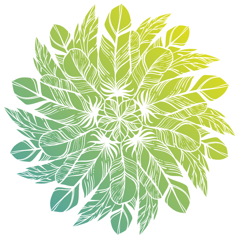 Flower vinyl rug with leafy circular design - TenStickers