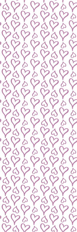 Bedroom vinyl rug with pink heart illustrations - TenStickers