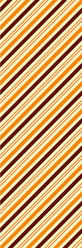 Bedroom vinyl rug in retro orange and brown pattern - TenStickers