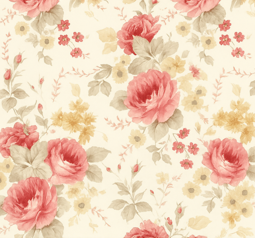 Bedroom vinyl rug with romantic floral design - TenStickers
