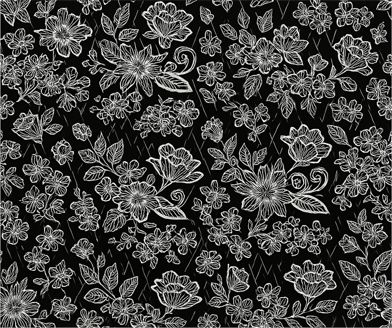 Dark floral design bedroom vinyl rug - TenStickers
