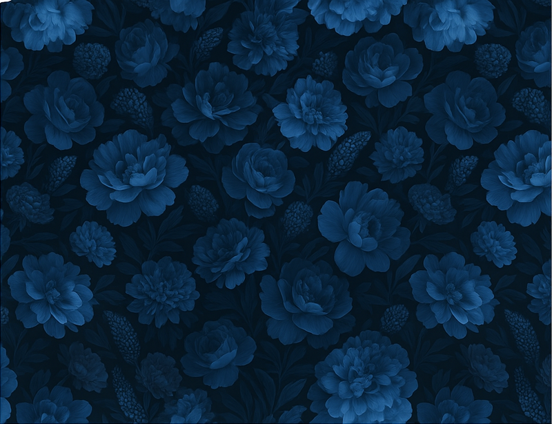 Bedroom vinyl rug dark blue floral design - TenStickers