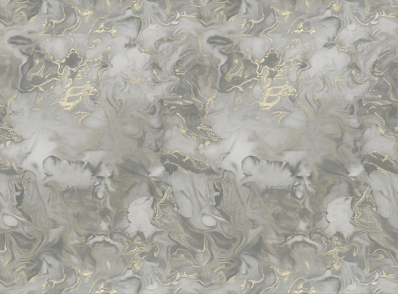 Grey liquid marble with metallic bedroom vinyl rug - TenStickers