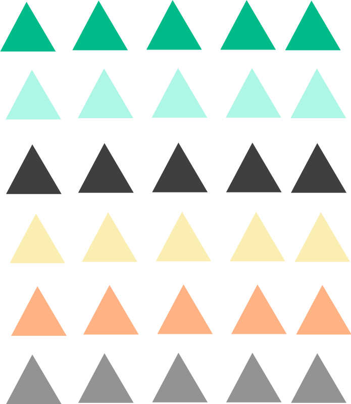 Geometric vinyl rug pack of 30 small triangles for baby - TenStickers