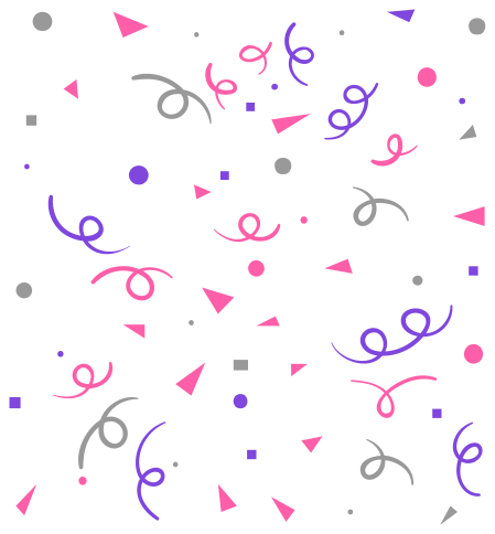 Geometric vinyl rug in grey pink and purple confetti - TenStickers