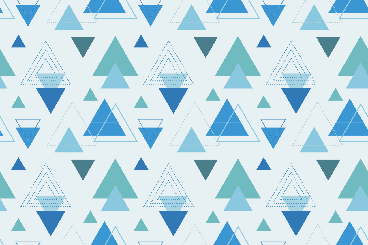 Geometric vinyl rug with blue triangle design - TenStickers