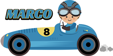 Kids vinyl rug formula 1 car personalized design - TenStickers