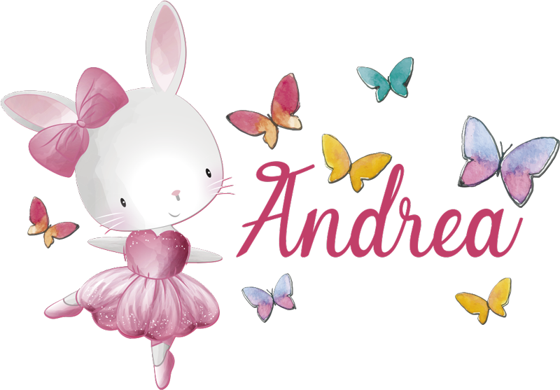 Kids vinyl rug of a girl dancing ballet with butterflies - TenStickers