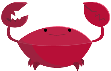 Kids vinyl rug smiling crab design - TenStickers