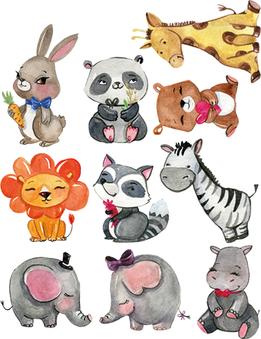 Kids vinyl rug jungle animal stickers sheet - TenStickers