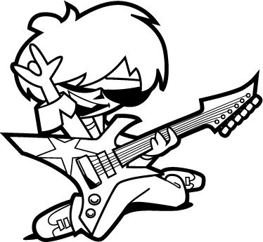 Kids vinyl rug teenage boy with guitar - TenStickers