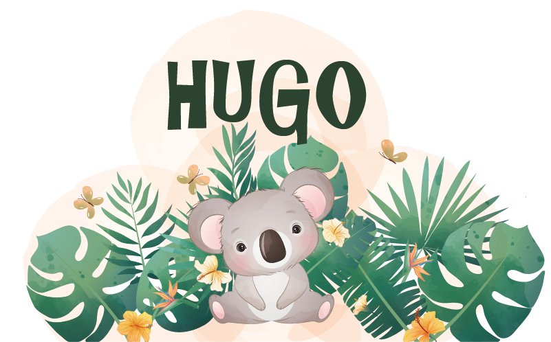 Kids vinyl rug cute koala for boy with name - TenStickers