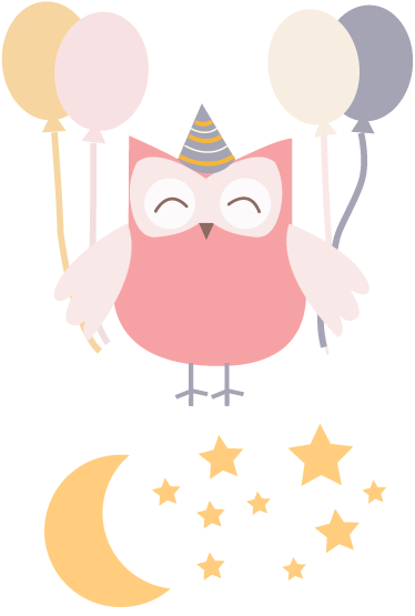 Kids vinyl rug party owl design - TenStickers