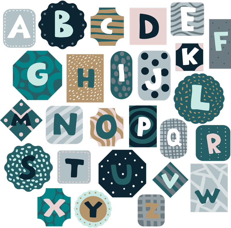 Kids vinyl rug with alphabet nordic style decals - TenStickers