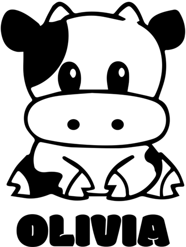 Kids vinyl rug customizable cow design - TenStickers