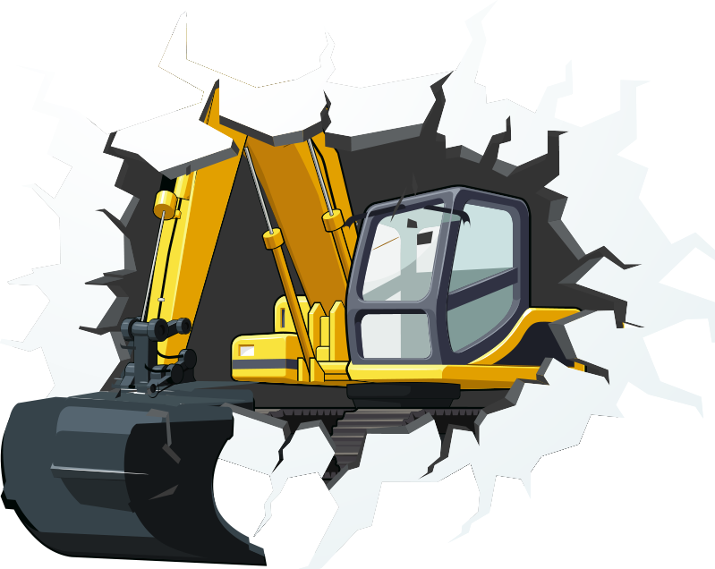 Kids vinyl rug bagger hole in the wall - TenStickers