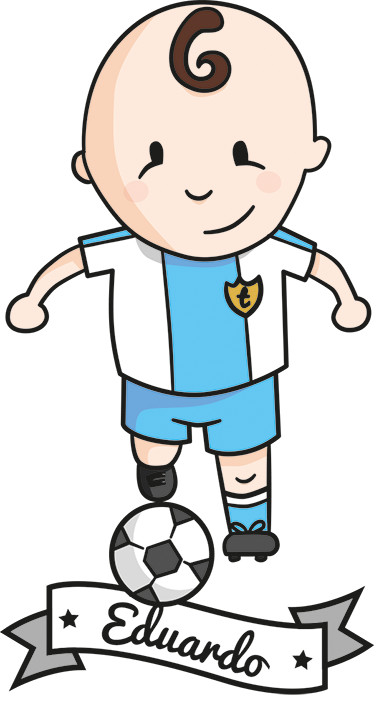 Kids vinyl rug with football player name - TenStickers