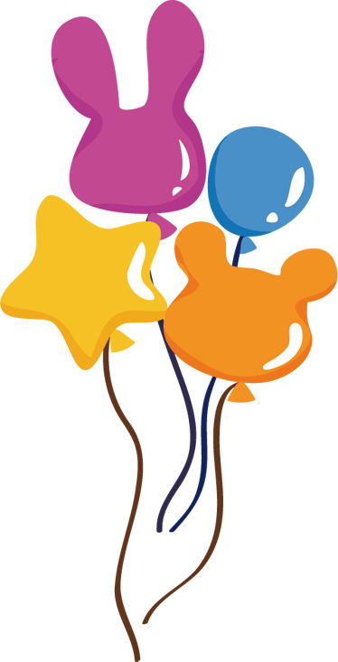 Kids vinyl rug with colorful balloon shapes - TenStickers