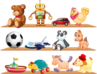 Kids vinyl rug with toy shelves - TenStickers