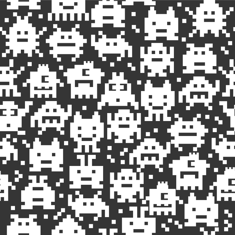 Kids vinyl rug with video game monsters design - TenStickers