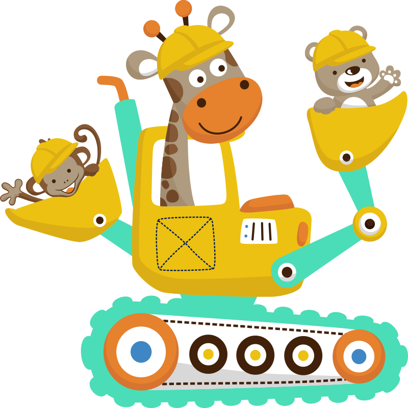 Kids vinyl rug featuring animal designs - TenStickers