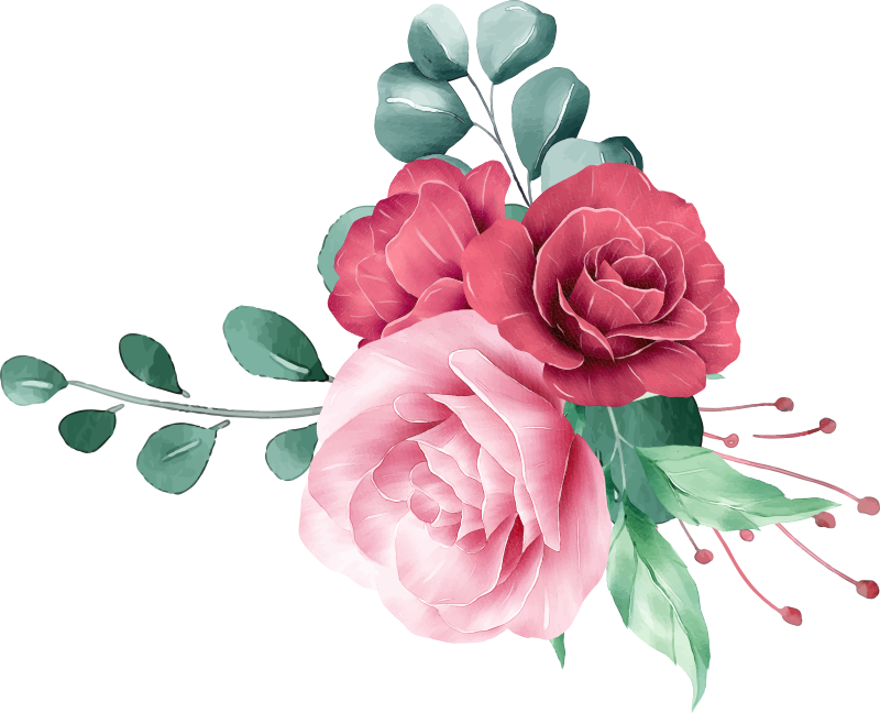 Bedroom vinyl rug peony bouquet design - TenStickers